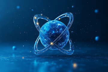 Blue crystal texture atomic model