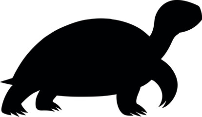Turtle Silhouette Vector, Black Turtle Outline, Simple Turtle Clipart, Minimalist Turtle Drawing, Turtle Symbol, Reptile Graphic, Turtle Shape Art, Side View Turtle Icon, Monochrome Turtle Illustratio