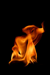 Vibrant Flames Against Dark Background Captivating Fire Display