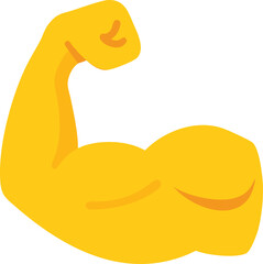 Strong flexed yellow arm emoji vector illustration