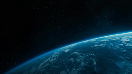 Earth and starry sky in the universe