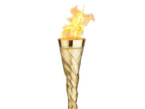 Golden Torch Radiating Light: A captivating golden torch, ablaze with vibrant flames, stands as a symbol of enlightenment and aspiration.