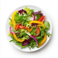 Vibrant and Healthy Vegetable Salad , PNG isolated cut out image