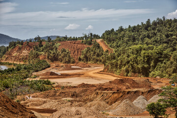 Nickel extraction on Sulawesi's island (Indonesia).