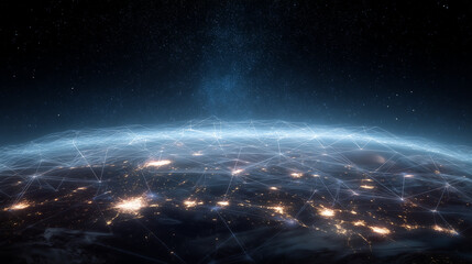 Overlooking Earth's network connections from space