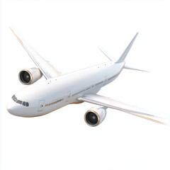Obraz premium Modern White Airplane in Flight , PNG isolated cut out image