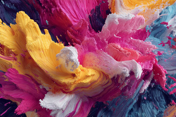Abstract thick painted colorful pigment texture