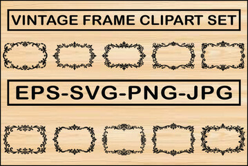 Vintage Ornate Frame Clipart Set