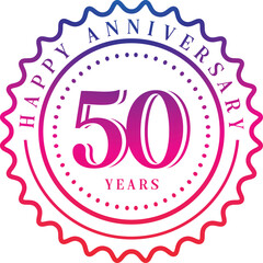 Anniversary 50. gold 3d numbers. Poster template for Celebrating 50th anniversary event party. Vector 