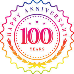 100th Anniversary logotype design, Hundred years anniversary celebration Logo, Golden Luxury and Retro