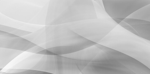 Obraz premium Abstract layered grey and black geometric line shapes with smooth gradients, soft light refractions on glass frosted panel overlays background, abstract white and black line background.