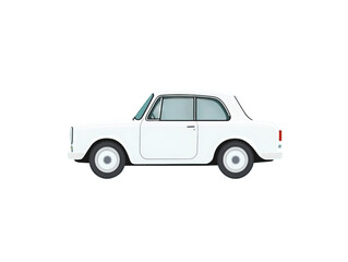 Fototapeta premium Classic White Coupe: A sleek, vintage white coupe, showcased in profile, exudes timeless elegance and classic automotive design.