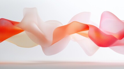 A digital illustration of flowing fabric in various shades of pink, orange, and white.