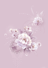 Stunning Geometric Shapes with Floral Scroll Pattern Illustrations