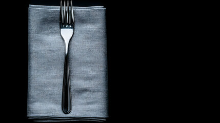 Stylish Silverware Place Setting On Grey Patterned Napkin