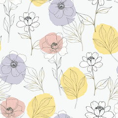 Seamless vintage floral pattern vector for wallpaper, textile decoration. Vector illustration