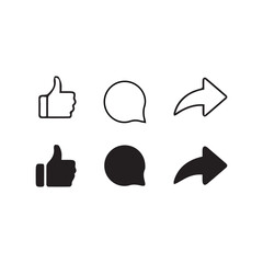 Social Media Icon Like Comment Share Icon Victore
