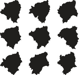 Fototapeta premium Côte d'Ivoire black map silhouette vector style with white background