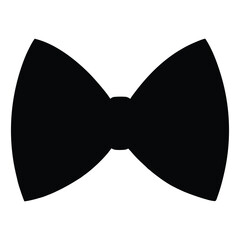 Simple bow tie silhouette isolated on white background
