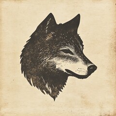 Wolf head Vector illustration. Wolf Vintage Logo