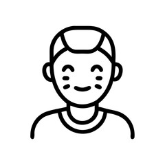 Cheerful boy with painted face smiling in a playful style  