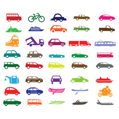 silhouette of planes , cars , trucks
