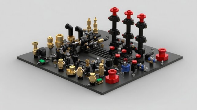 Precision-engineered piping system with color-coded labeling and embedded sensors