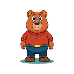 Fototapeta premium Friendly cartoon bear character vector illustration for children’s projects, books, stickers, and playful animal designs