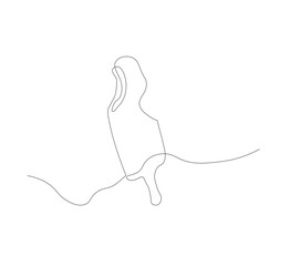 continuous line drawing ice cream stick one line continuous drawing illustration. Hand drawn linear silhouette icon. Minimal outline design element for print, banner, card, flyer, logo, menu.