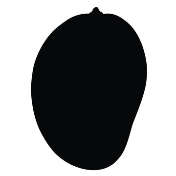 recommend clip art: Single mango fruit silhouette graphic