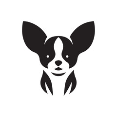 Chihuahua dog silhouette on white background. Chihuahua dog logo icon vector