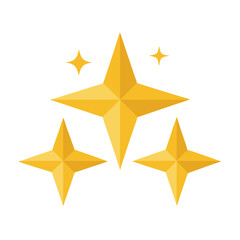 Obraz premium Three golden sparkling stars shining clean vector graphic