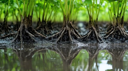 Fields filled with lush biomass supported by strong root systems improving water infiltration