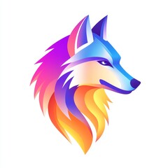 Wolf silhouette isolated on white, wild animal, logo with wolf, vector image