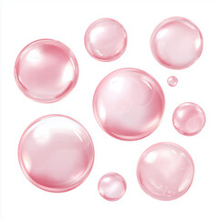 Beautiful Pink Bubbles Graphic Design , PNG isolated cut out image