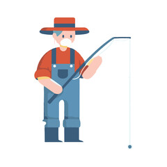 illustration design of a fisherman fishing