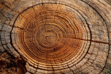 Naklejka premium Rustic tree trunk rings show nature enduring pattern