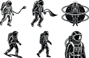 Astronaut Illustrations Space Exploration, Cosmic Adventures, and Lunar Missions