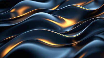 Obraz premium Flowing Metallic Texture with Gold Highlights