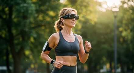 Morning run using smart wearable tech.