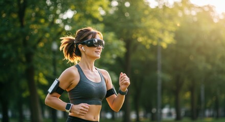 Morning run using smart wearable tech.