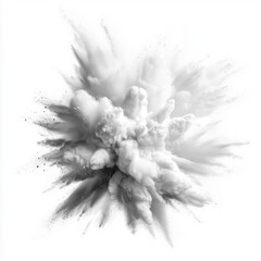 Monochromatic Powder Explosion - Abstract Art , PNG isolated cut out image