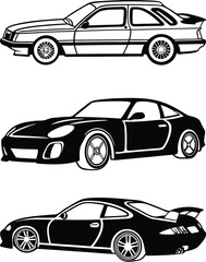 Car Svg Bundle, Retro Car Silhouette Svg, Sports Car Svg, Classic Car Vector, Clipart - Stickers Files, Laser Cut Files, Svg For Cricut