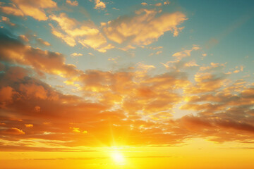 Serene sunset with colorful clouds and a tranquil atmosphere isolated on transparent background