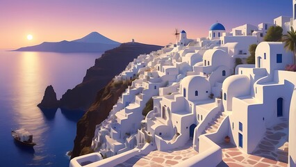 oia village in santorini island greece