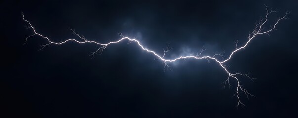 A jagged white lightning bolt against a stark black background , design, shadow