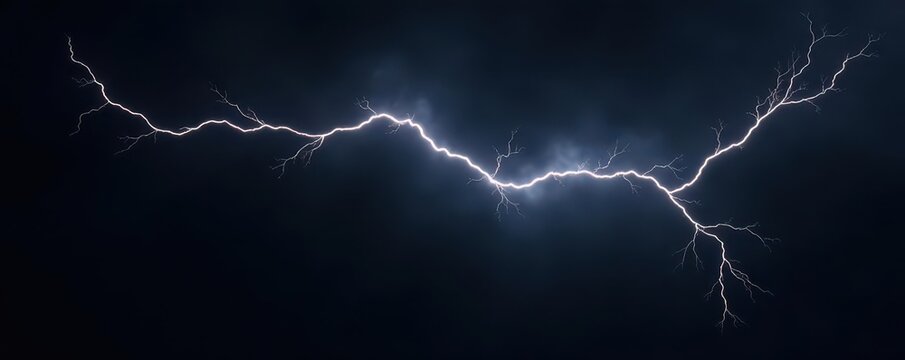 A jagged white lightning bolt against a stark black background , design, shadow