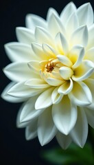 Fototapeta premium Fresh white dahlia petals in high definition macro photography, flowers, closeup