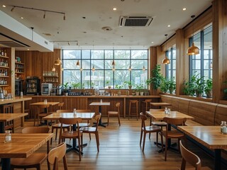 Modern Wooden Cafe Interior Design