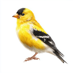 Naklejka premium Detailed Portrait of a Yellow Bird , PNG isolated cut out image